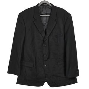 Vtg F.R. Tripler & Co. Black Sport Coat L(48) Woolmark Suit Jacket Event Career